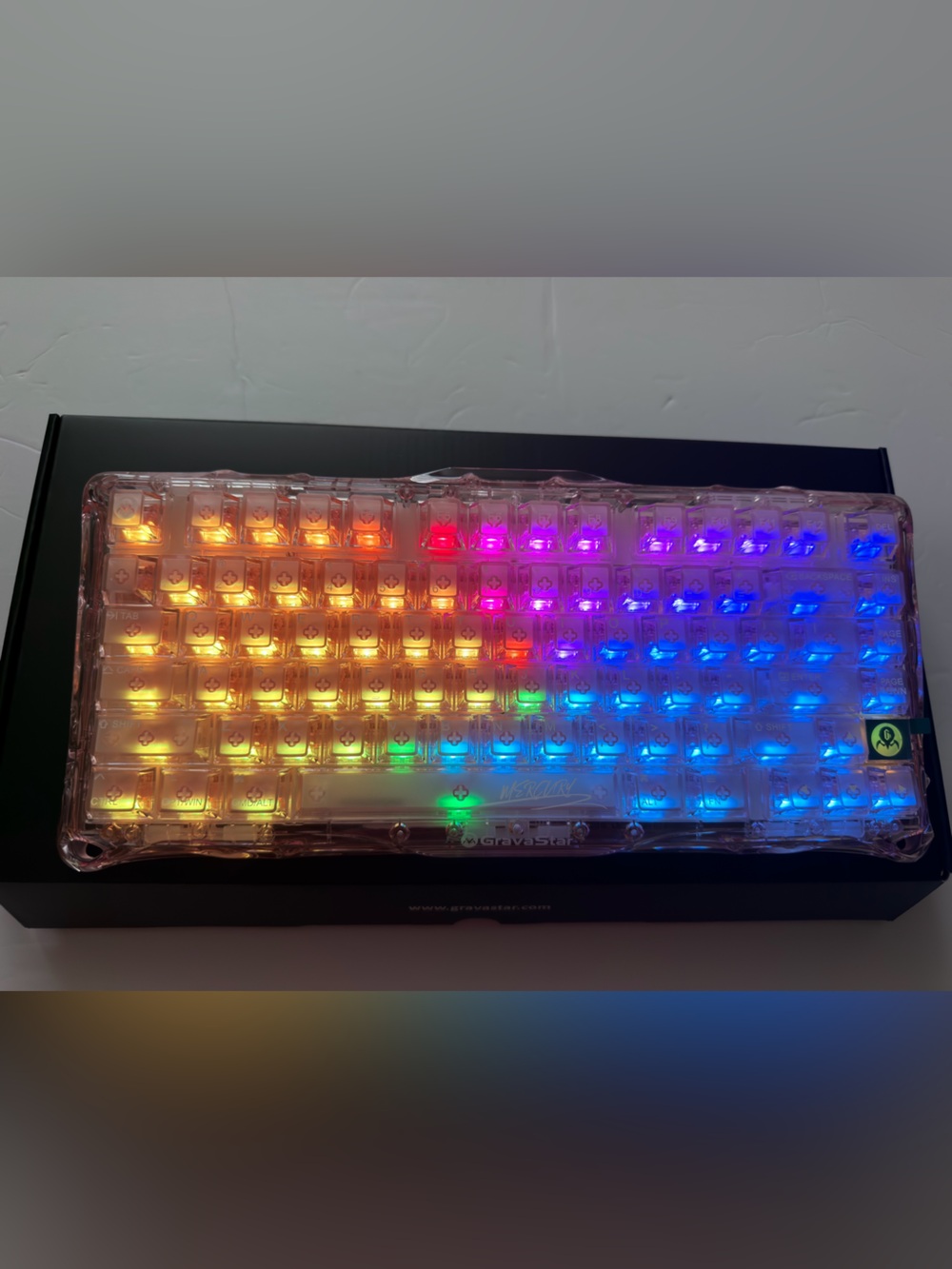 GravaStar Mercury K1 Lite Crystal Rose Mechanical Keyboard RGB Desk Gaming NEW